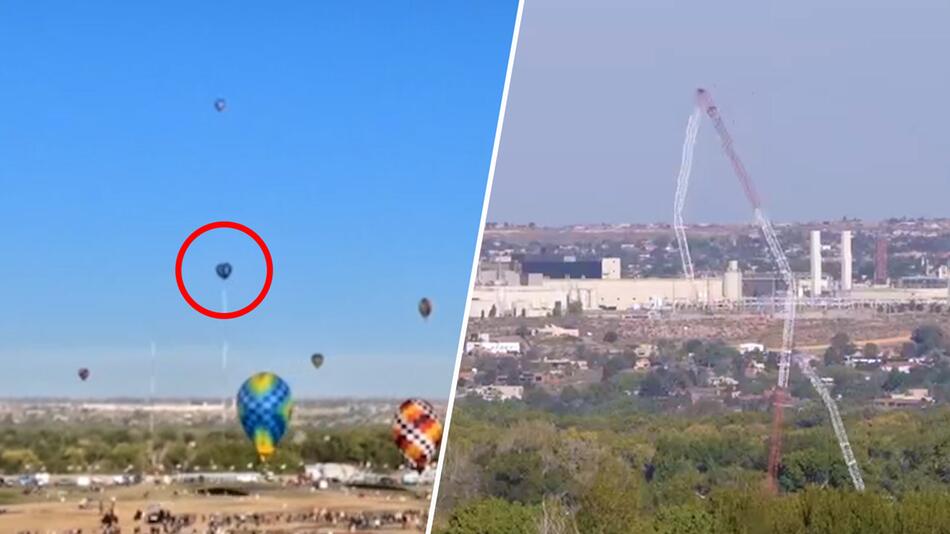 KORREKTUR! Video: Heissluftballon trifft Funkturm und bringt ihn zum Einsturz