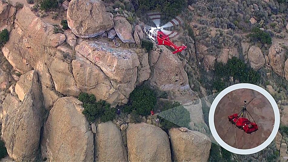 An Felswand abgestürzt: Hubschrauber-Crew rettet Wanderer in Kalifornien
