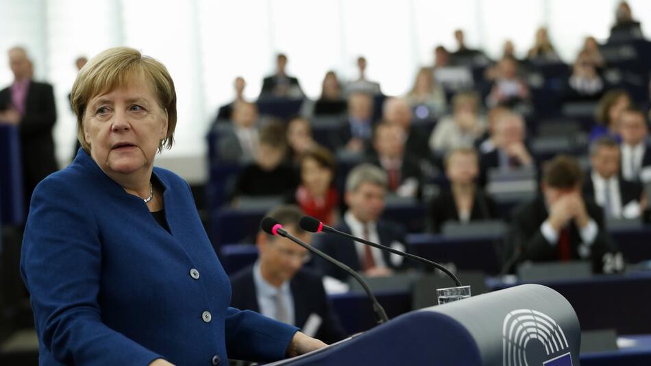 Bundeskanzlerin Merkel im Europaparlament