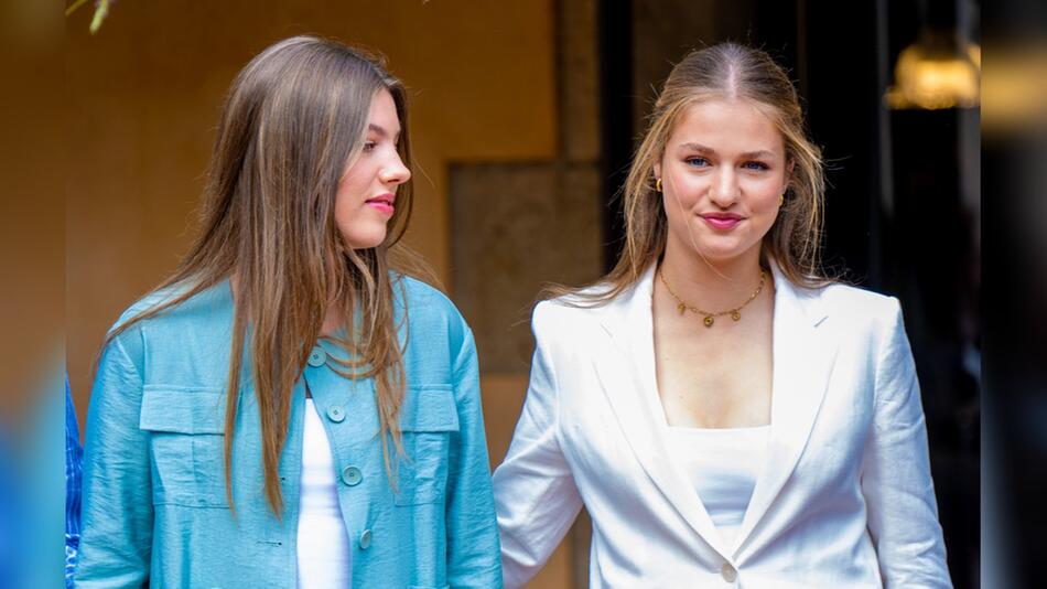 Prinzessin Leonor (rechts) und Infantin Sofía kommen am Sonntag zum EM-Finale in Basel.