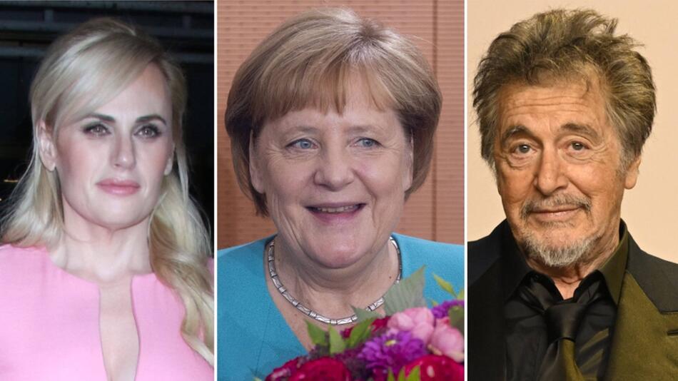 Rebel Wilson (l.), Angela Merkel und Al Pacino sind einige der bekannten Gesichter, die 2024 ihr ...