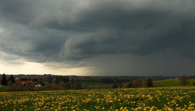 Dunkle Wolken in Bayern