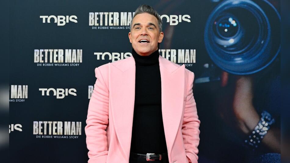 Gut gelaunt: Robbie Williams auf der Deutschlandpremiere von "Better Man".