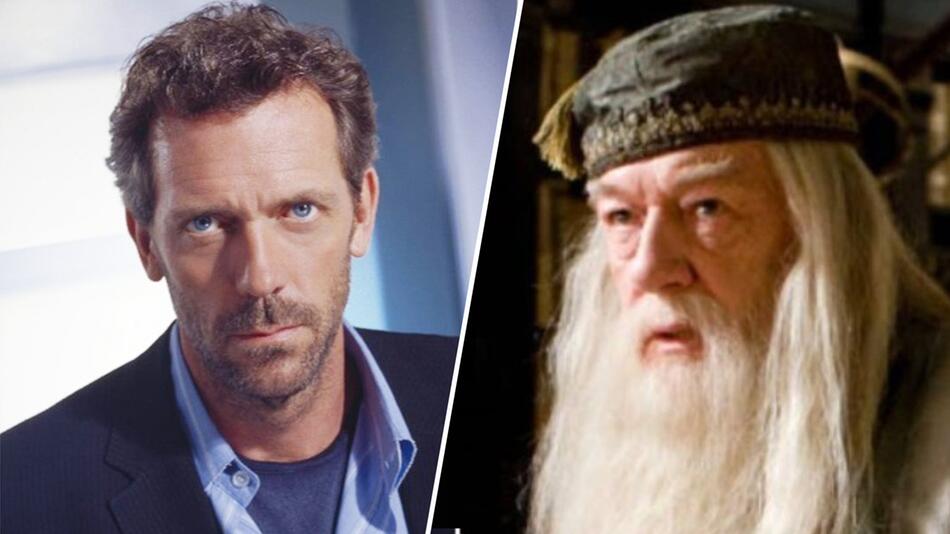 Hugh Laurie (l.) als Nachfolger von Kino-Dumbledore Michael Gambon.
