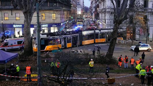 Strassenbahn in Mailand entgleist