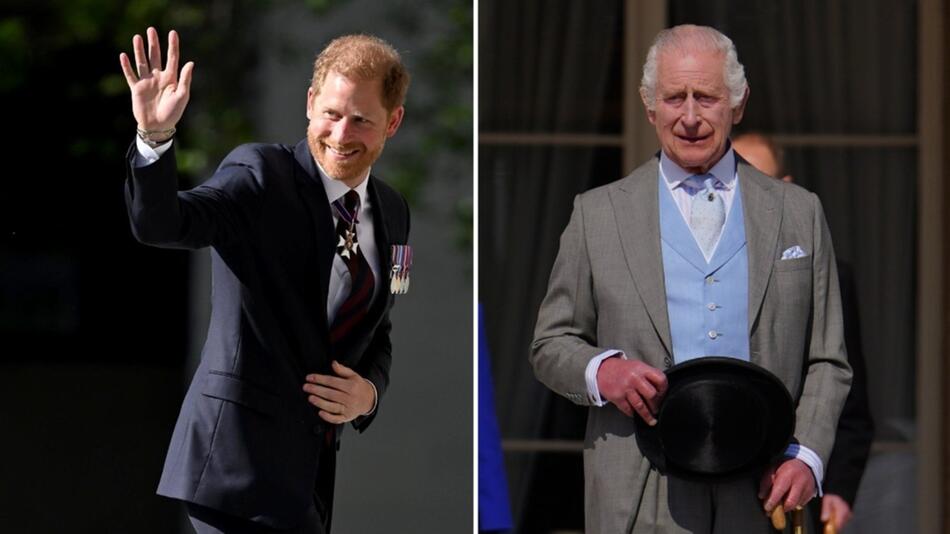 Prinz Harry zeigte sich strahlend vor der Kathedrale, König Charles empfing währenddessen Gäste ...