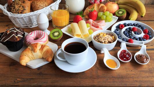 Foto eines umfangreichen Frühstücks