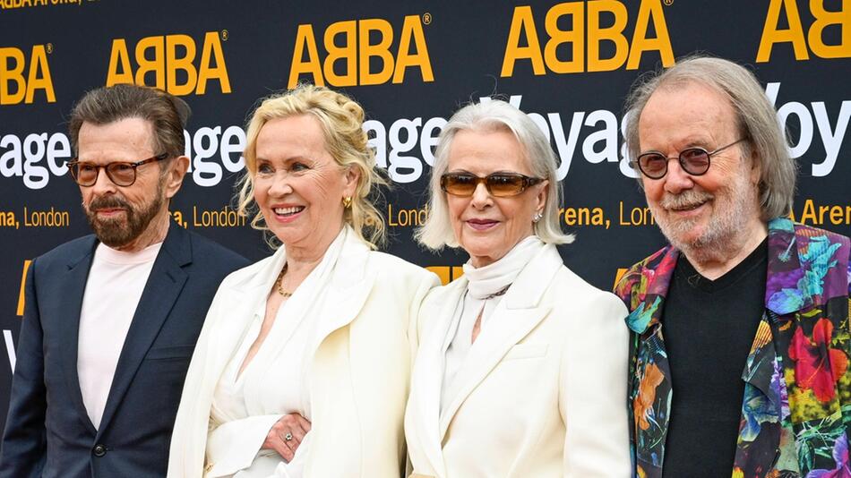 (v..n.r.): Björn Ulvaeus, Agnetha Fältskog, Anni-Frid Lyngstad und Benny Andersson aka ABBA.