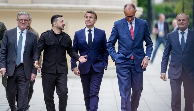 Merz, Macron, Starmer und Tusk in Kiew