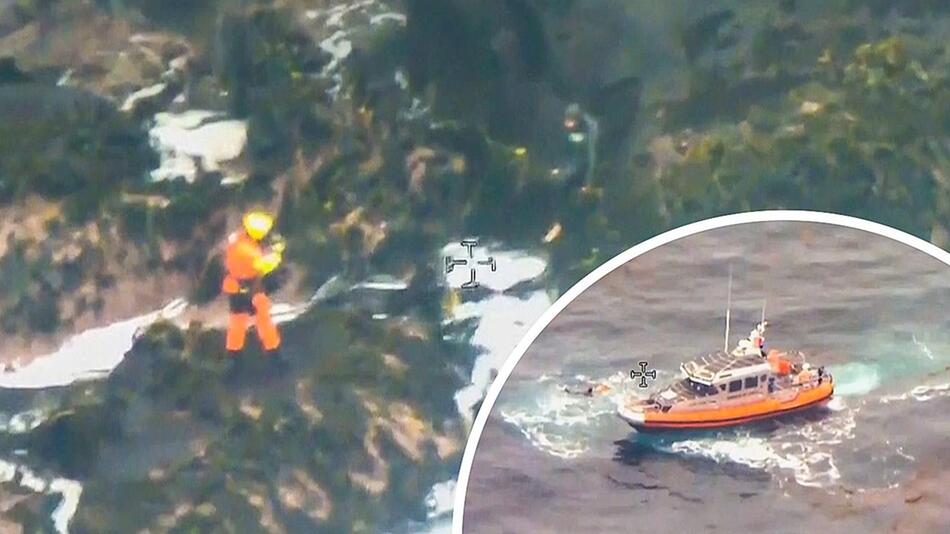 Nach Schiffbruch auf Klippe gefangen: Fischer nach zwei Tagen gerettet
