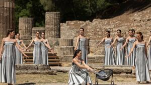 Probe zur Entzündung des olympischen Feuers in Griechenland