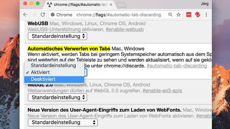 Tabs nicht verwerfen