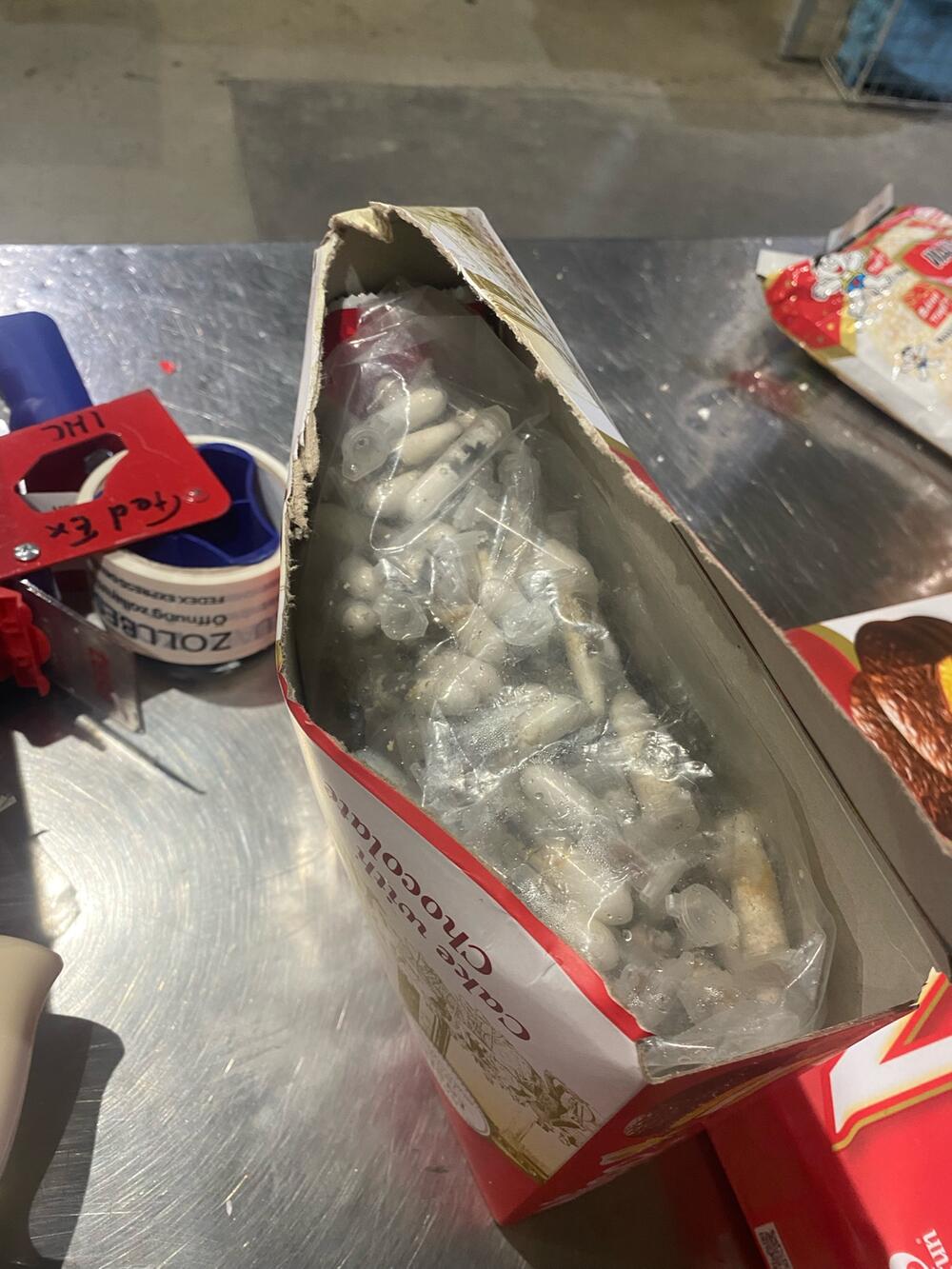 Keksverpackung mit Vogelspinnen