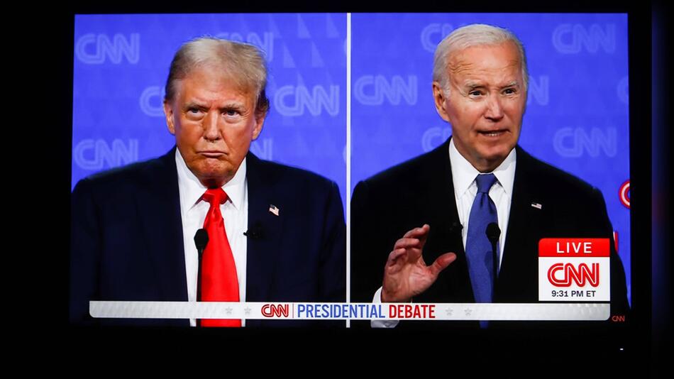 Donald Trump (l.) und Joe Biden duellierten sich via CNN.