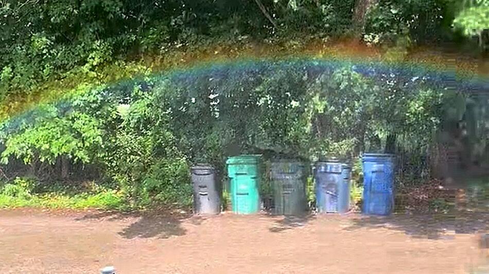 Mini-Regenbogen taucht plötzlich in Vorgarten auf