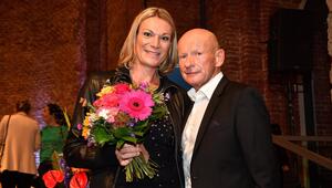 Maria Riesch und ihr Partner Johann Schrempf am Dienstag in München.