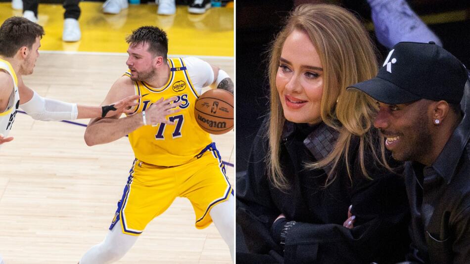 Adele und ihr Partner Rich Paul verfolgten gespannt das erste Lakers-Spiel von Basketball-Star ...