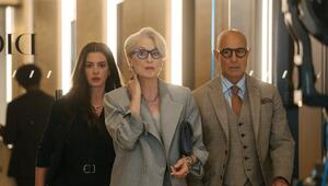Anne Hathaway (l.), Meryl Streep und Stanley Tucci marschieren mit "Der Teufel trägt Prada 2" an ...