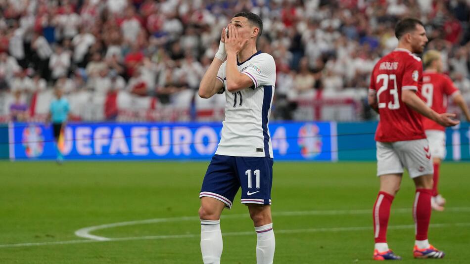 Englands Star Phil Foden hat gegen Dänemark eine der Torchancen vergeben