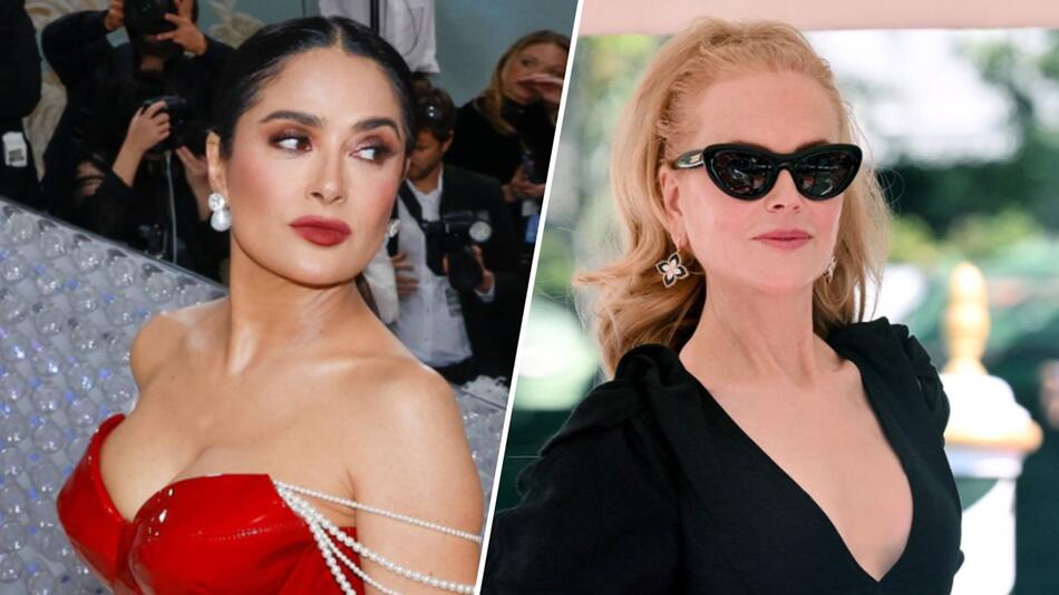 Salma Hayek (l.) bekam nur die kalte Schulter von Nicole Kidman.