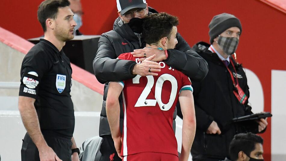 Jürgen Klopp und Diogo Jota (vorn)