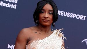 Simone Biles bei einem Auftritt in Madrid.