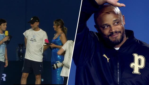 Kompany überrascht bei Abschiedsfeierlichkeiten von City-Coach Pep Guardiola
