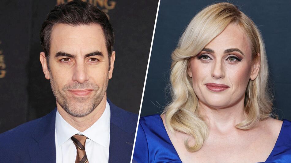 Bildkombo: Sacha Baron Cohen und Rebel Wilson