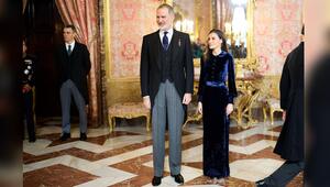 König Felipe VI. und Königin Letizia beim Neujahrsempfang des diplomatischen Korps.