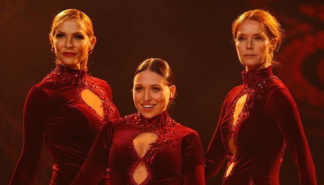 In der Eröffnungsshow von "Let's Dance" tanzten Sonya Kraus (v.l.), Bianca Heinicke und Esther ...