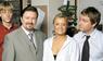 V.l.: MacKenzie Crook, Ricky Gervais, Lucy Davis und Martin Freeman in "The Office".