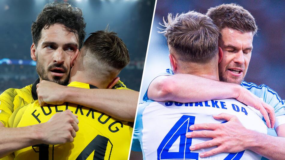 Mats Hummels freut sich mit Niclas Füllkrug und Simon Terodde mit Keke Topp