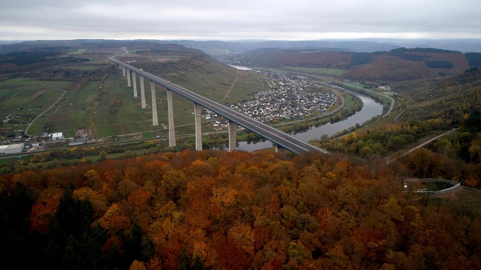 Hochmoselbrücke, Hochmosel, Zeltingen, Rachtig, Rheinland-Pfalz