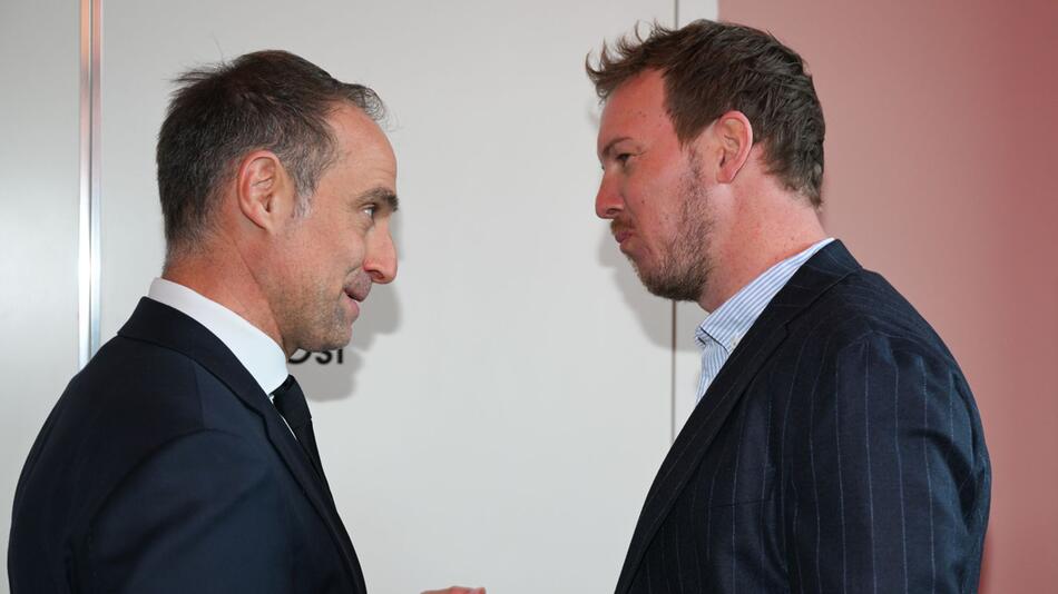 Oliver Mintzlaff (l) und Julian Nagelsmann
