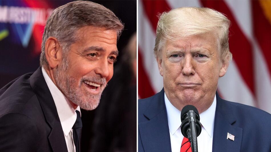 Donald Trump (r.) muss sich keine Hoffnung auf die Stimme von George Clooney machen.