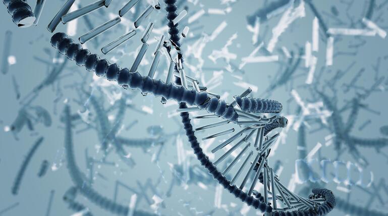 Gebrochener DNA-Strang (Rendering)