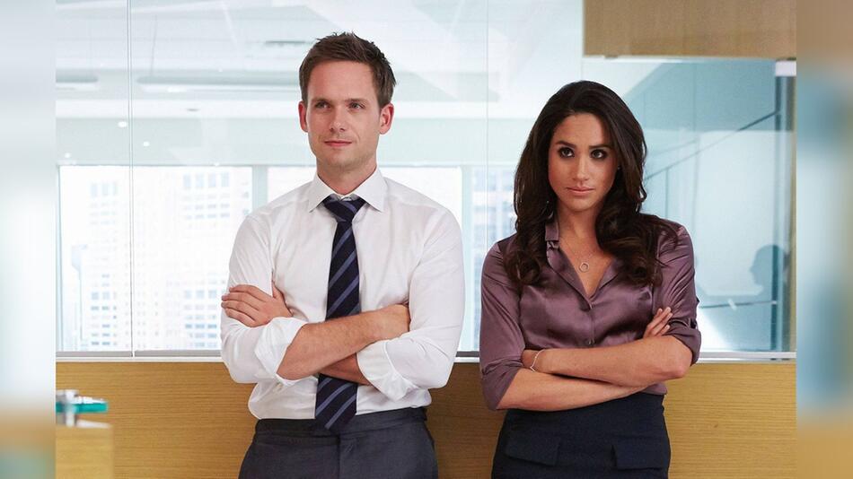 Patrick J. Adams und Herzogin Meghan, damals noch Meghan Markle, in "Suits".