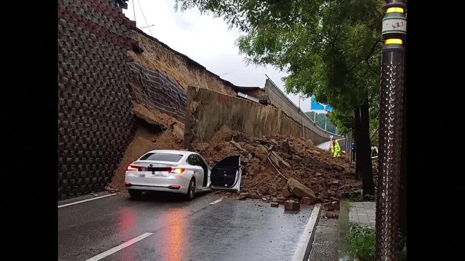 Südkorea: Tödliche Folgen nach Einsturz einer Strassenmauer