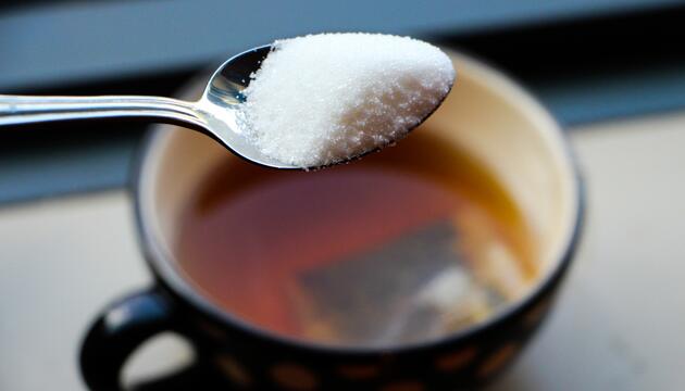 Zuckerersatzstoff Erythrit auf einem Löffel