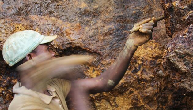 Arbeiter in Mine im Kongo