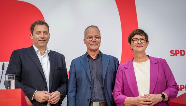 Lars Klingbeil, Matthias Miersch und Saskia Esken.