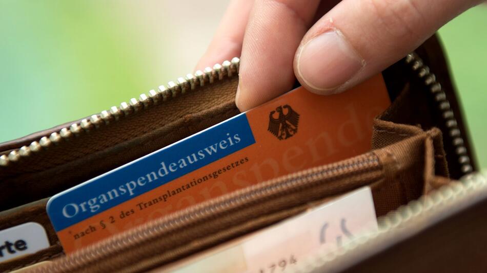 Organspendeausweis in einem Geldbeutel