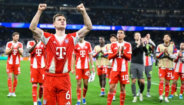 Die Bayern um Joshua Kimmich haben beste Chancen, ins Halbfinale der Champions League einzuziehen.
