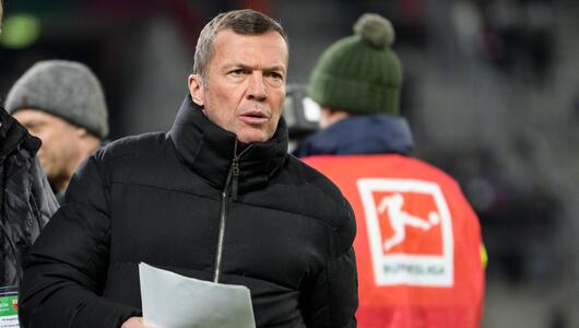 TV-Experte Lothar Matthäus am 15. Januar beim Spiel des FC Augsburg gegen Union Berlin. 