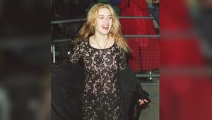 Durchsichtig mit Spitze: Kate Winslet im Jahr 1996 bei der Premiere ihres Films "Sinn und ...