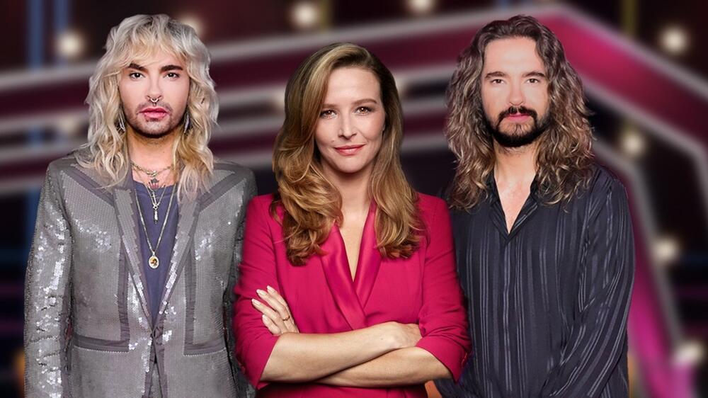 Bill Kaulitz, Katrin Bauerfeind und Tom Kaulitz in "Die Superduper Show".