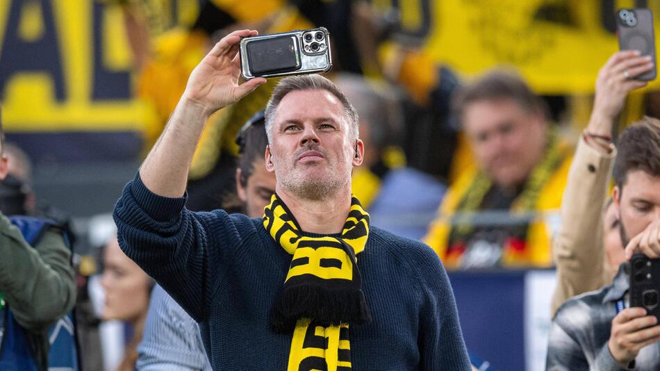 CBS-Experte Jamie Carragher geniesst seinen Aufenthalt im Stadion Borussia Dortmunds