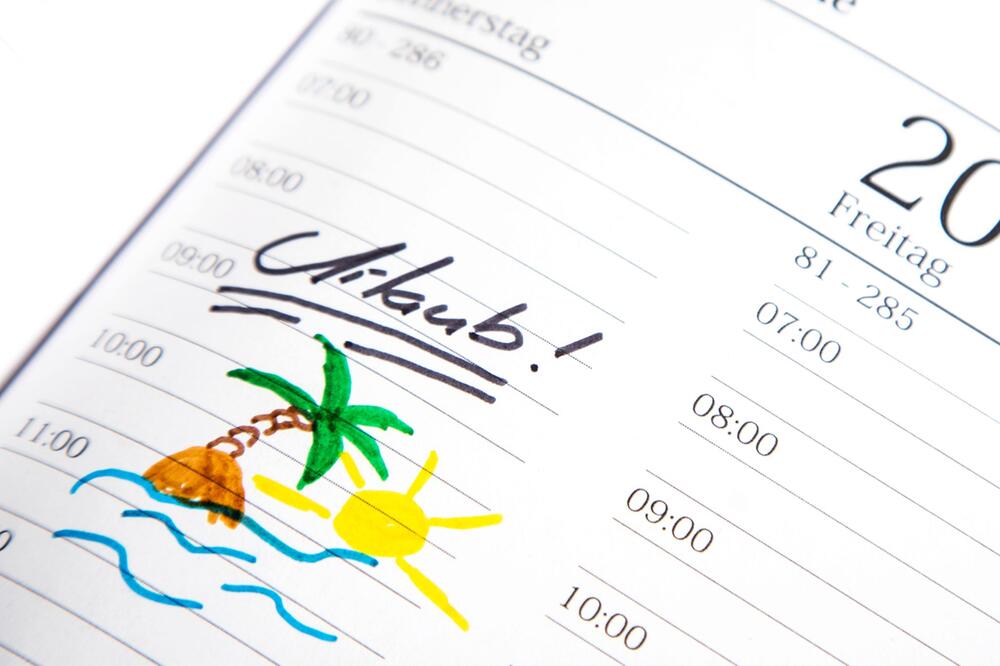 Ein Urlaubseintrag in einem Kalender