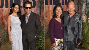 Matthew McConaughey posierte mit Ehefrau Camila Alves (l.). Woody Harrelson liess sich mit ...
