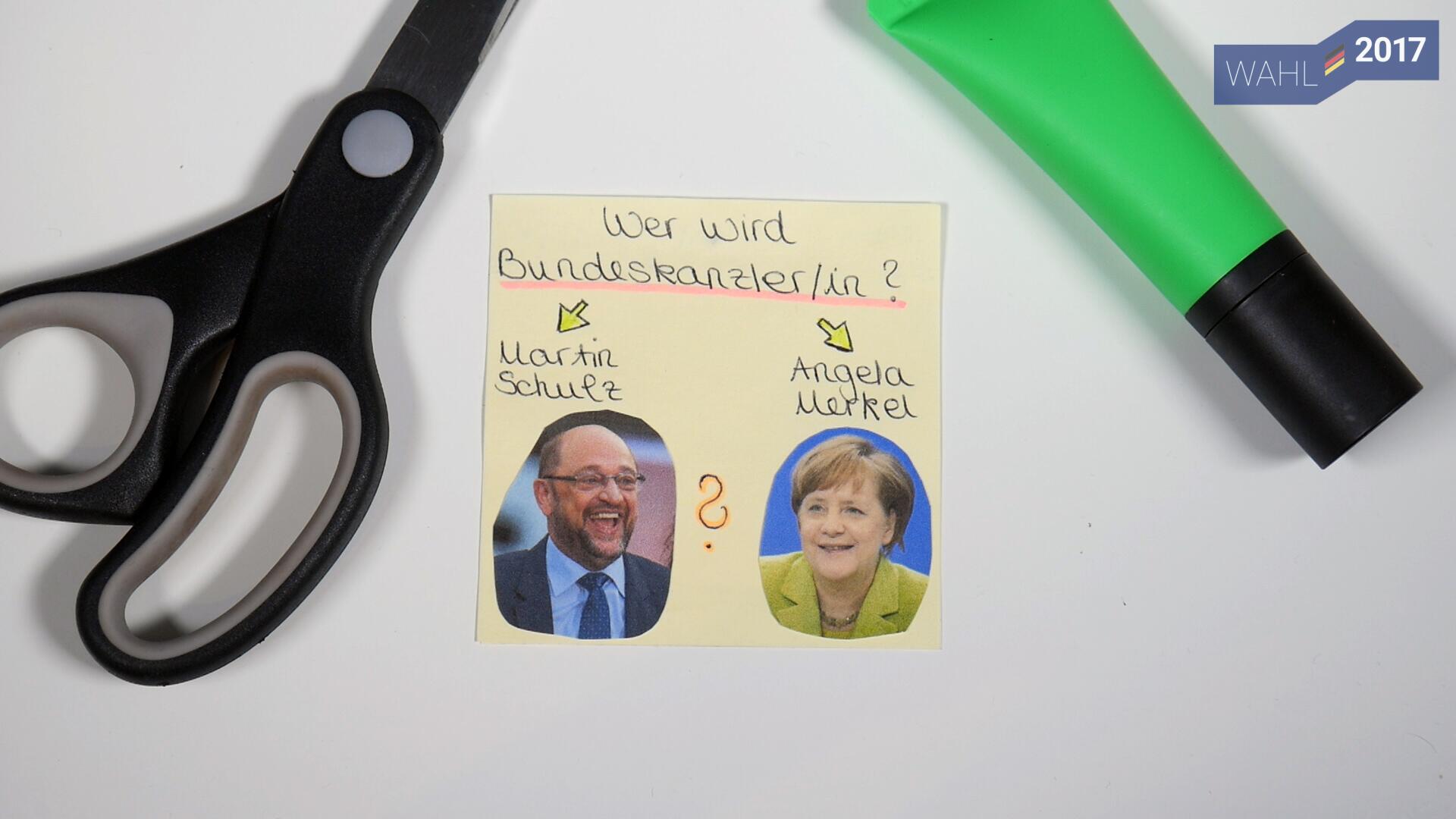 Bild zu Bundestagswahl Angela Merkel Martin schulz